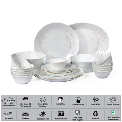 Cello Imperial Winter Frost Opalware Dinner Set,  27pcs-2
