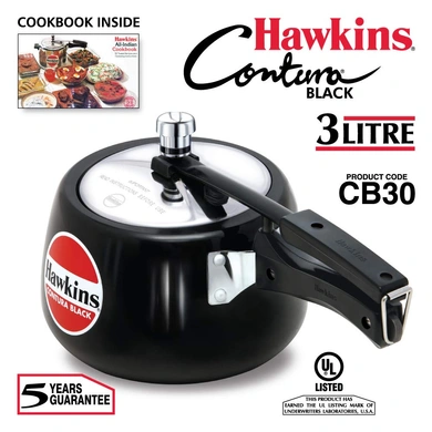 Hawkins Contura Hard Anodised Aluminium Pressure Cooker, 3 Liters(CB30)-1