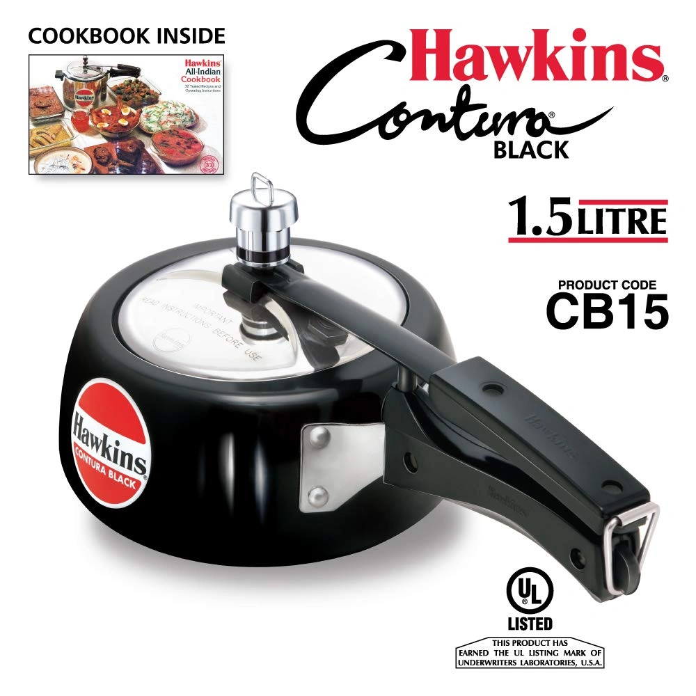 Hawkins Contura Hard Anodised Aluminium Pressure Cooker, 1.5 Liters(CB15)-34063