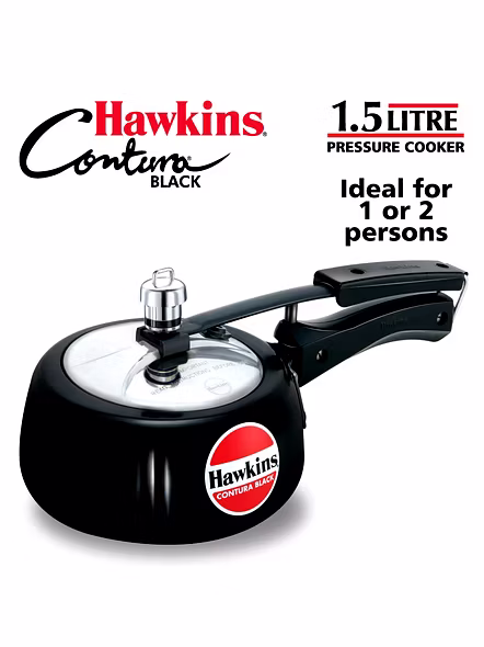 Hawkins Contura Hard Anodised Aluminium Pressure Cooker, 1.5 Liters(CB15)