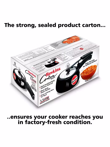 Hawkins Contura Hard Anodised Aluminium Pressure Cooker, 1.5 Liters(CB15)-3