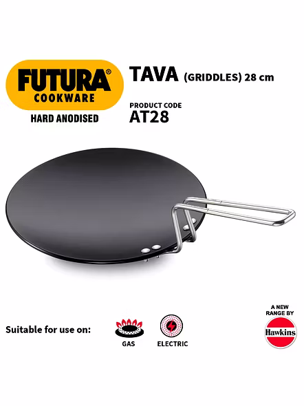 Hawkins Futura Hard Anodised Tawa, 28cm, (L59)-17499