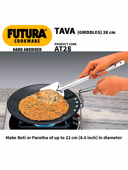 Hawkins Futura Hard Anodised Tawa, 28cm, (L59)-3