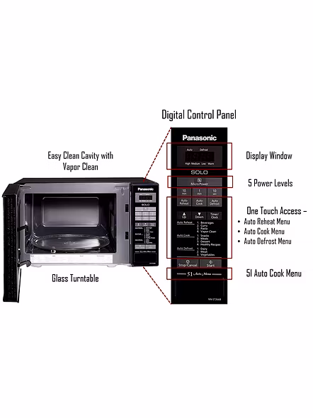 Panasonic 20 L Solo Microwave Oven (NN-ST266BFDG)-4