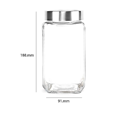 Cello Qube Fresh Glass Storage Container, 1.8 Litre, Transparent-2
