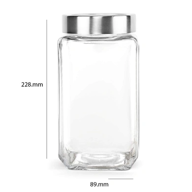 Cello Qube Fresh Glass Storage Container, 2.25 Litre, Transparent-2
