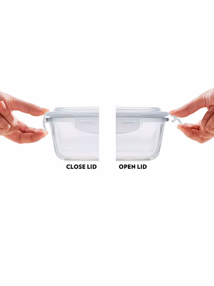 Borosil Glass Lunch Box Set of 3, 400 ml, Vertical  Microwave Safe Office Tiffin
