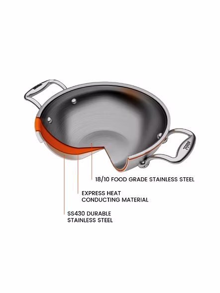 Stahl Triply Stainless Steel Cook Serve - Artisan Series-20cm/2.3L