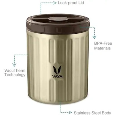 Vaya Preserve Stainless Steel Food Storage Container, Graphite-500ml-2