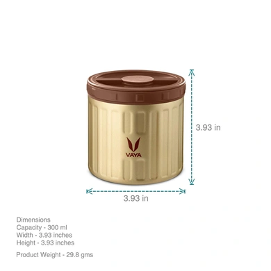 Vaya Preserve Stainless Steel Food Storage Container, Gold-300ml-3