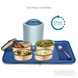 Vaya Tyffyn Copper-Finished Stainless Steel Lunch Box with Bagmat, 1300ml, 4 Containers-Blue-1300ml-3-sm