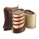 Vaya Tyffyn Copper-Finished Stainless Steel Lunch Box with Bagmat, 1300ml, 4 Containers-45530-sm