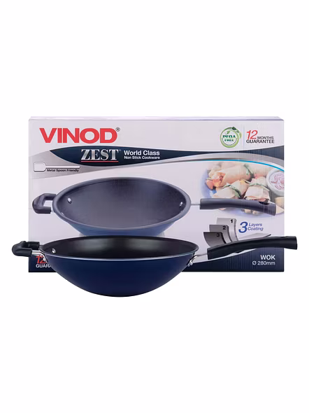 Vinod Cookware Zest Non Stick Wok - 28 Cm-28cm-4