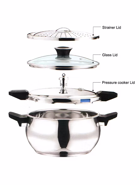 Vinod 18/8 Stainless Steel Magic Pressure Cooker - (Induction Friendly)-5.5Ltr-4