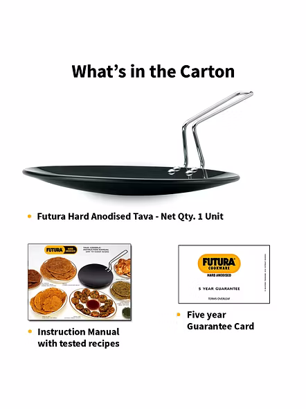 Hawkins Futura Hard Anodised Tawa, 26cm (L50)-26cm-4