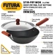 Hawkins Futura Non-Stick Stir-Fry Wok 3 Litre with Stainless Steel lid - IQ74-2-sm