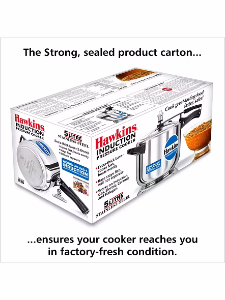 Hawkins Stainless Steel Induction Pressure cooker, 5 Litre(B30)-5ltr-3