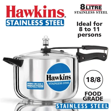 Hawkins Stainless Steel Induction Pressure cooker, 8 Litre(B85)-8ltr-1