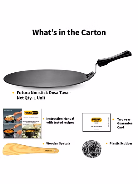 Hawkins Futura Nonstick Aluminium Dosa Tawa, 30cm (DT30)-6
