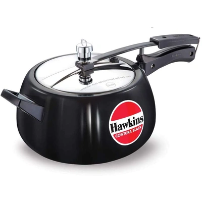 Hawkins Contura Hard Anodised Aluminium Pressure Cooker, 5 Liters(CB50)