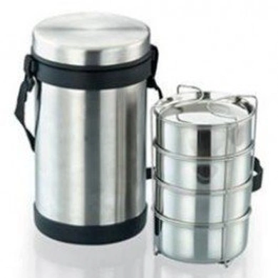 Jvl Hot Tiffin Carrier Series 4 Container Stainless Steel Lunch Box Insulated Bag, 1500 ml-6840