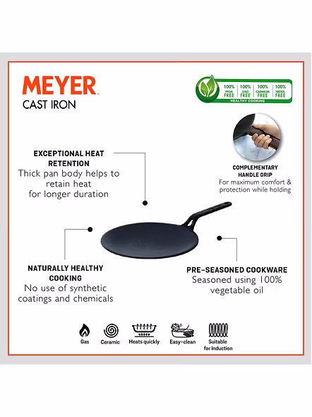 Meyer Induction Base Cast Iron Curve Tawa, 26 cm(47609)-4