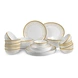 Cello Royale Amber Gold Opalware 27pieces Dinner Set/White-34033-sm