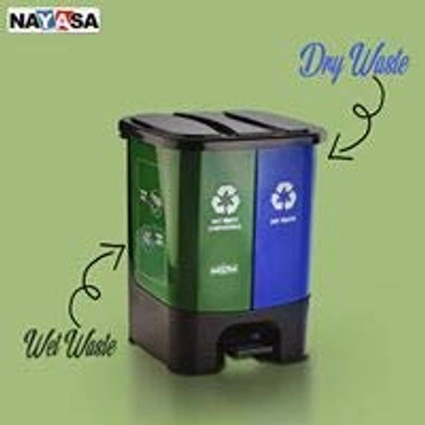 Nayasa 2 in 1 Dustbin - Dry Waste and Wet Waste Dustbin (19 Ltrs) - Small-2