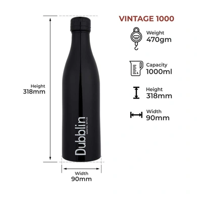 Dubblin Vintage 1000ml (Hot And Cold) Stainless Steel Bottle-1