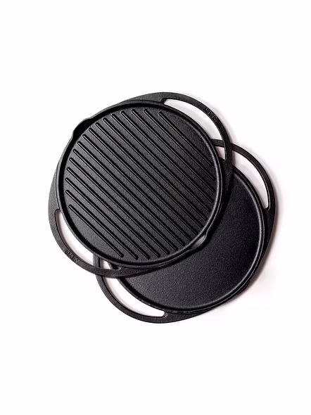 Meyer Cast Iron 2 in 1 Grill and Griddle Fry Pan (Black, 30cm)