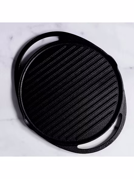 Meyer Cast Iron 2 in 1 Grill and Griddle Fry Pan (Black, 30cm)-2