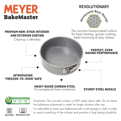 Meyer Bakemaster Non-Stick Bakeware - Springform Cake Tin, 23cm-4