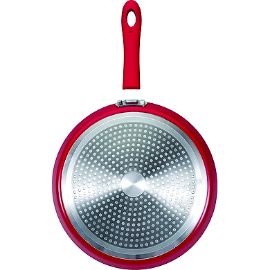 BERGNER - BG-31251-RD Bellini+ Pressed Aluminium Non-Stick Dosa/Roti Tawa, 28 cm, Induction Base, Red-1