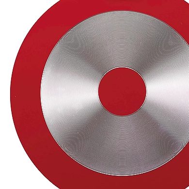 Bergner Bellini+ Pressed Aluminium Non-Stick Flat Tawa, 30 cm, Induction Base, Red-5