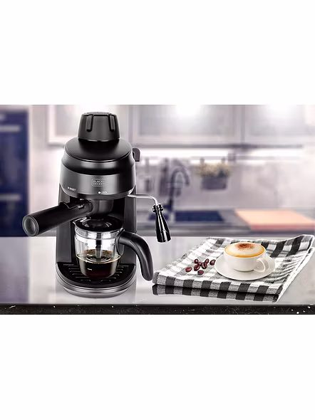 BLACK+DECKER BXCM0401IN 4-Cup Espresso &amp; Cappuccino Coffee Maker-5