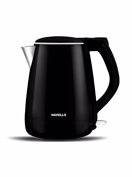 Havells Aqua Plus 1.2 litre Kettle/Tea Kettle/Coffee Maker/Milk Boiler/Water Boiler/ 304 Stainless Steel (Black, 1500 Watt)