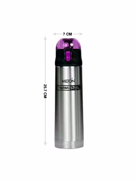 STH Milton Thermosteel Crown 600 ml Vacuum Flask Bottle 24hrs Cold and Hot (Purple)-5