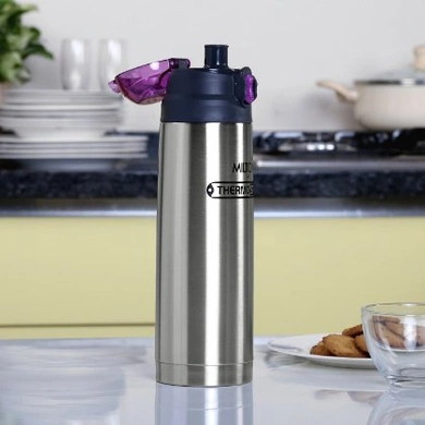 STH Milton Thermosteel Crown 600 ml Vacuum Flask Bottle 24hrs Cold and Hot (Purple)-1