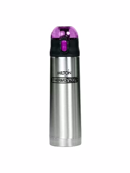 STH Milton Thermosteel Crown 600 ml Vacuum Flask Bottle 24hrs Cold and Hot (Purple)