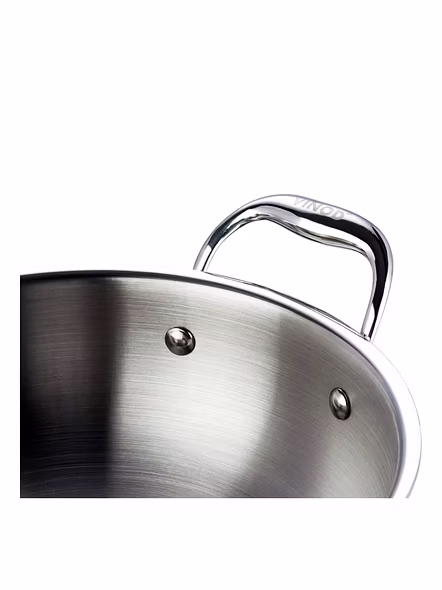 Vinod Stainless Steel Platinum Extra Deep Kadai, 26cm, 4.1 Liter, Silver-3