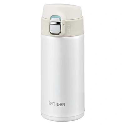 Tiger Stainless Steel Flask Bottle, Vacuum Insulated Double Wall, Cream White, 360 ml, MMJ-A361