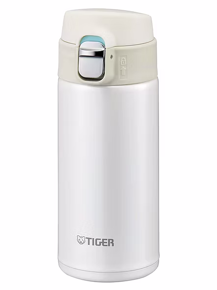 Tiger Stainless Steel Flask Bottle, Vacuum Insulated Double Wall, Cream White, 360 ml, MMJ-A361