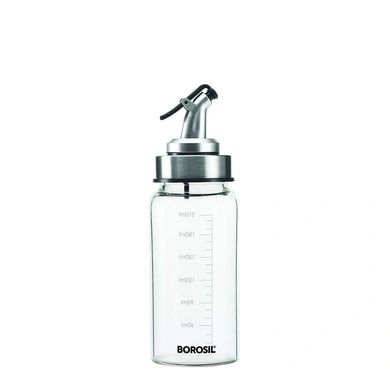 Borosil Glass Oil Dispenser, 250ml, Silver-61934