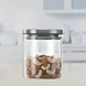 Borosil Classic Glass Jar, Air-Tight Storage Container For Kitchen, Glass Jar For Storing Spices, 600 ml, Clear-34739-sm