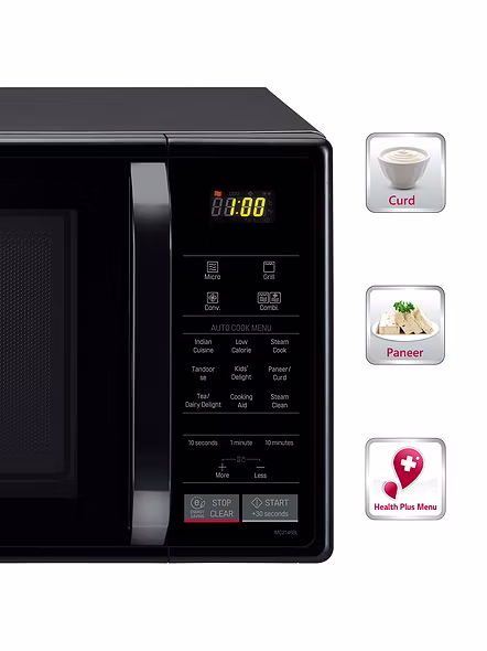 LG 21 L Convection Microwave Oven (MC2146BG, Glossy Black, With Starter Kit)-3