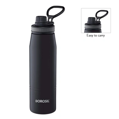 Borosil - Stainless Steel Hydra Gosports - Vacuum Insulated Flask Water Bottle, 600 ML, Black-4