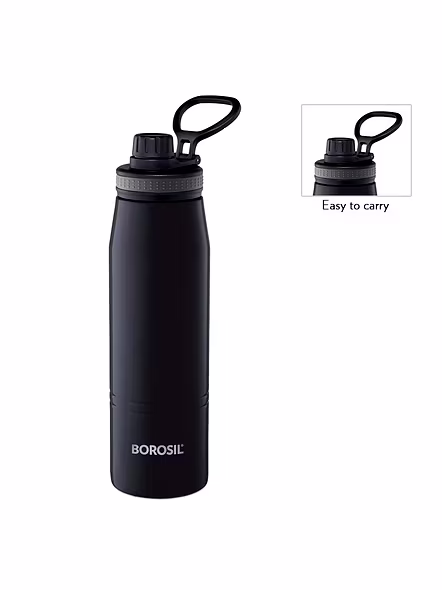 Borosil - Stainless Steel Hydra Gosports - Vacuum Insulated Flask Water Bottle, 600 ML, Black-4