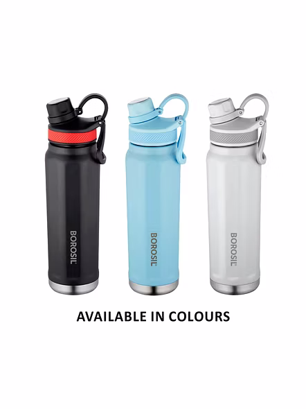 Borosil Stainless Steel Hydra SportSip - Vacuum Insulated Flask Water Bottle, 710 ML, Blue-5