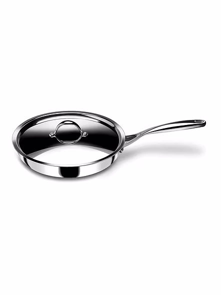 Stahl Triply Stainless Steel Artisan Hybrid Frypan with Lid, 6420, 20cm - Durable and Stylish-1