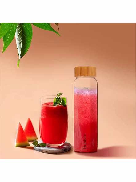 DUBBLIN GLASS BOTTLE BAMBOO 1665 600ML